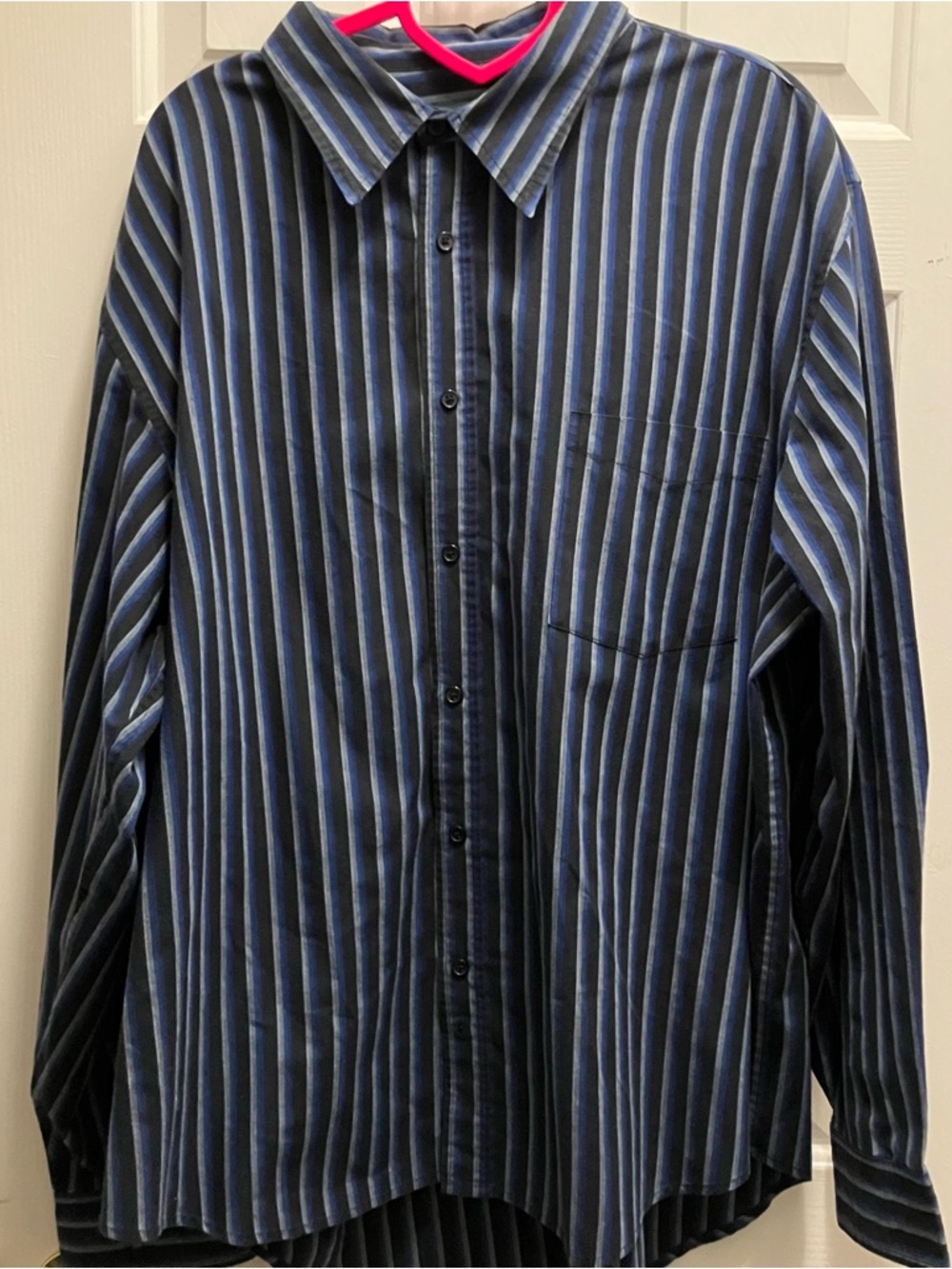 SCANDIA WOODS Men's Shirt Size 2XL Striped Blue Button-Down